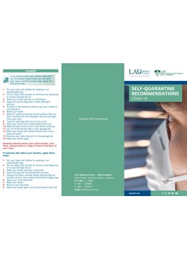 Self Quarantine Recommendations - English
