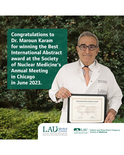 Dr. Maroun Karam Receives Best International Abstract Award