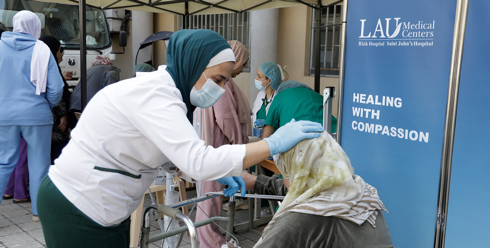 LAU Mobile Clinic multidisciplinary team offering holistic medical care for displaced communities